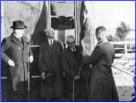 Provost J Dick and James Ketchen raise the flag at the opening of Eastfield Park Sept 1979